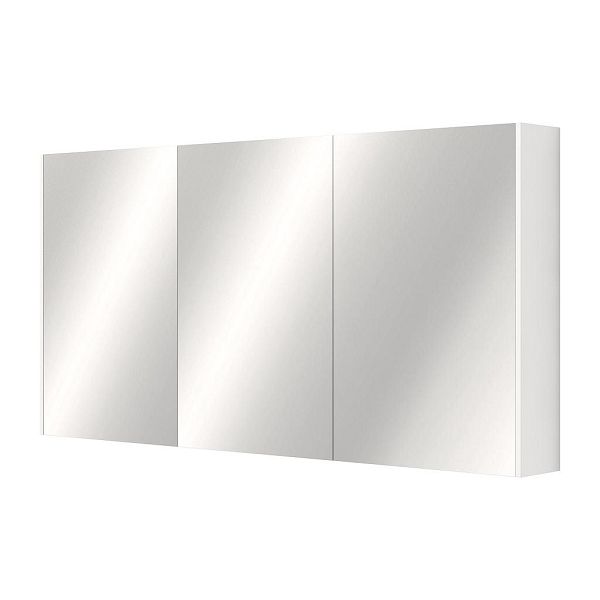afbreken voorzichtig Emulatie Bellanti Zita spiegelkast 140x70cm met 3 deuren binnenkant grijs buitenkant  in de kleur mat wit M955.140