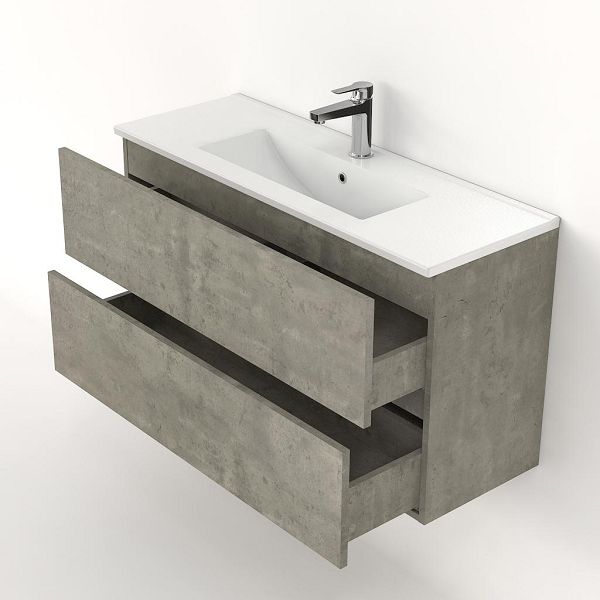 het formulier Grootste Verhandeling Badmeubel Bellanti Fabia / Faro beton structuur 100x36cm enkel - Q1 Sanitair